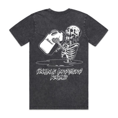 2026 Gamble Brothers Racing Thirsty Skeleton Stone Wash Tee Thumbnail
